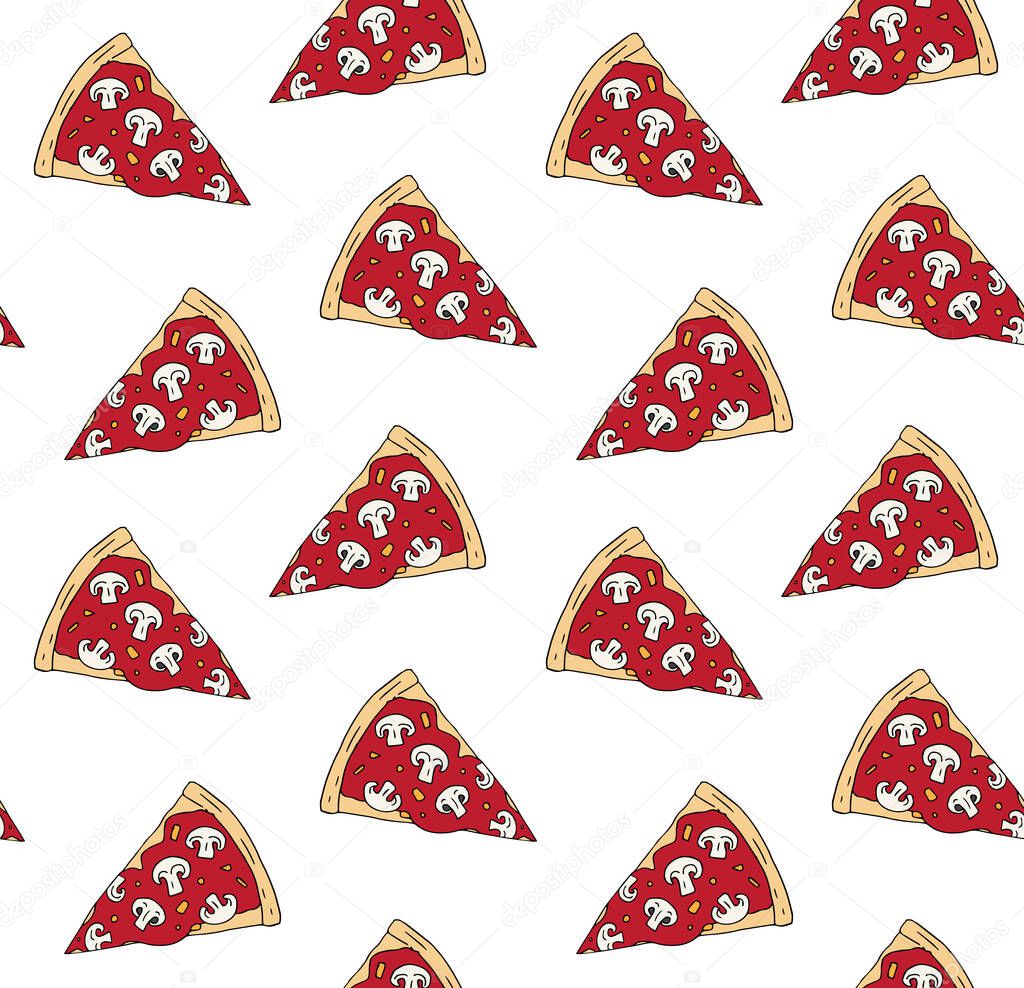 seamless pattern with pizza. vector illustration