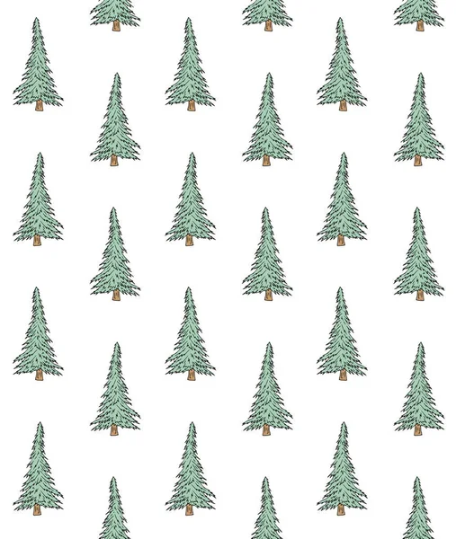 Árbol Navidad Patrón Fondo — Vector de stock