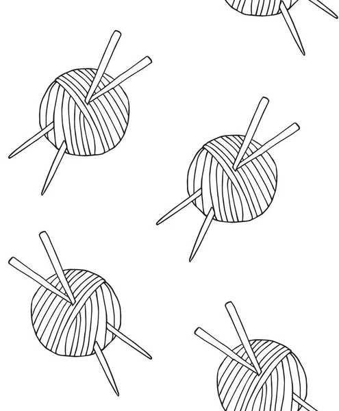 Векторный Набор Пряжи Вязальных Инструментов — стоковый вектор