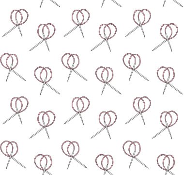 Pembe örgü iğnesinin kusursuz deseni