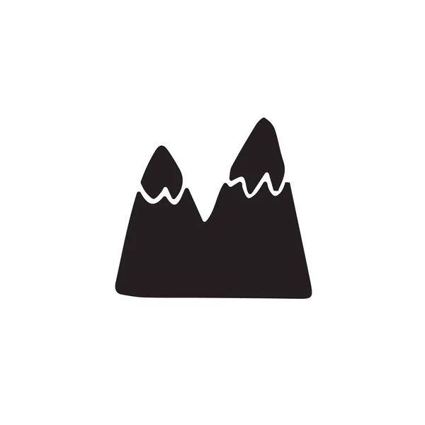 Vektor kézzel rajzolt firka vázlat fekete hegyek — Stock Vector