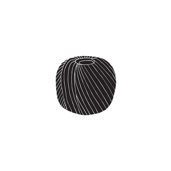 Vecteur noir dessiné à la main croquis fil à tricoter — Image vectorielle