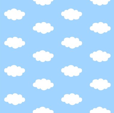 karikatür bulutları pürüzsüz desen vektör çizimi