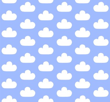 karikatür bulutları pürüzsüz desen vektör çizimi
