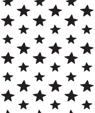 Beyaz arkaplanda izole edilmiş el çizimi çiziminin vektörsüz deseni çizim yıldız silueti