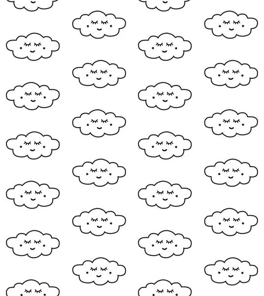 Illustration Vectorielle Motif Sans Couture Nuages Dessin Animé — Image vectorielle