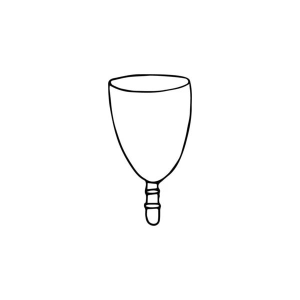 Vector Handgezeichnete Doodle Skizze Menstruationstasse Isoliert Auf Weißem Hintergrund — Stockvektor