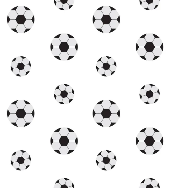 Vektor Nahtlose Muster Der Flachen Cartoon Fußball Ball Isoliert Auf — Stockvektor
