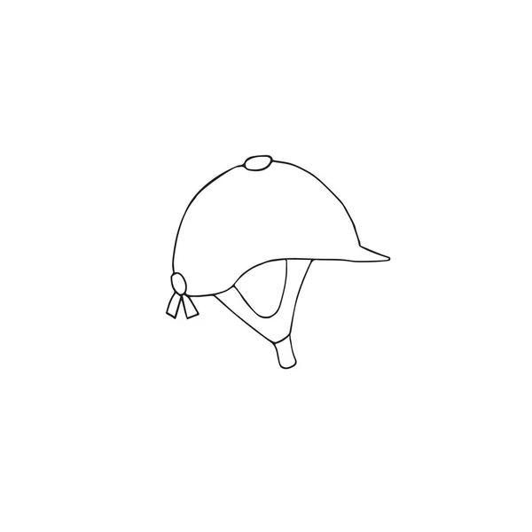 Croquis vectoriel équitation casque équestre — Image vectorielle