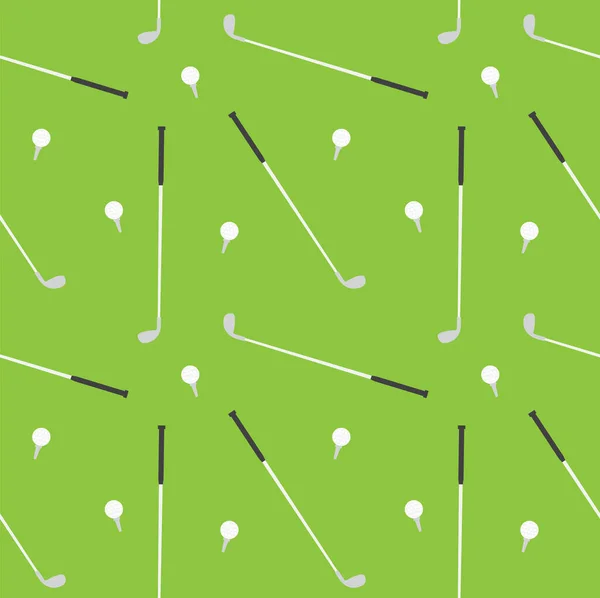 Vektor sömlöst mönster av golfboll och pinne — Stock vektor