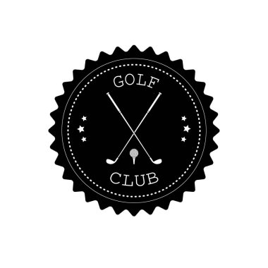 Beyaz arkaplanda izole edilmiş vektör düz retro golf kulübü logosu