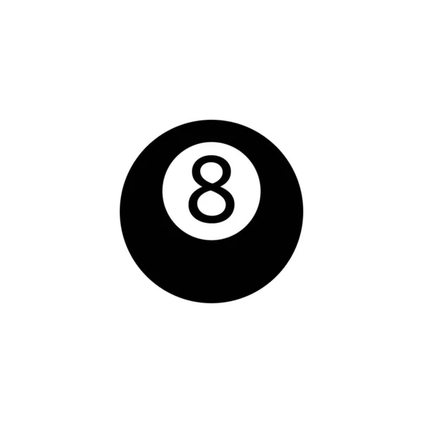 矢量平面漫画8保龄球黑球在白色背景下隔离 — 图库矢量图片