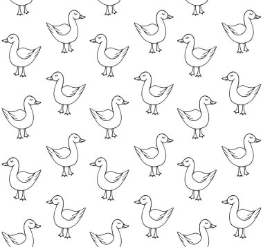 El çiziminin kusursuz çizim şekli. Ördek beyaz arkaplanda izole edilmiş.