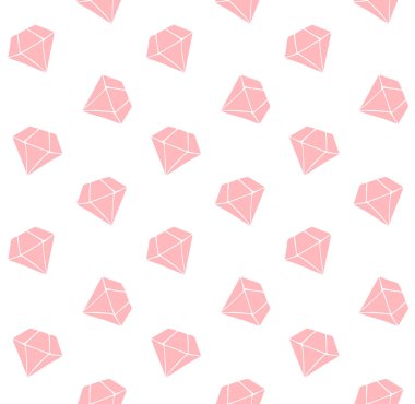 Beyaz arkaplanda izole edilmiş pembe el çiziminin vektörsüz deseni.