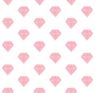 Beyaz arkaplanda izole edilmiş pembe el çiziminin vektörsüz deseni.