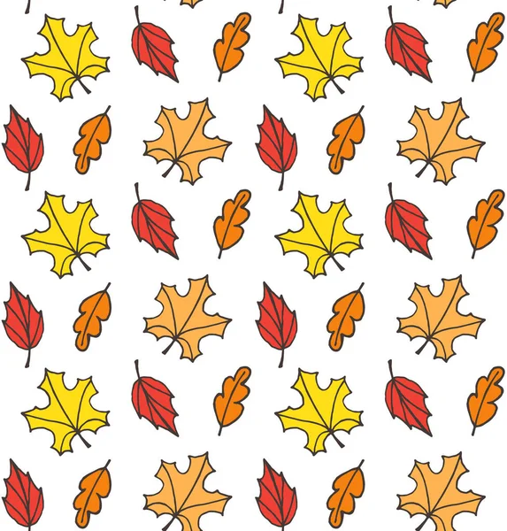 Modèle vectoriel sans couture des feuilles d'automne — Image vectorielle