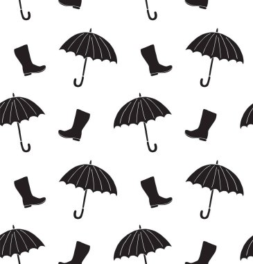 Çizmelerin ve şemsiyelerin kusursuz desenleri