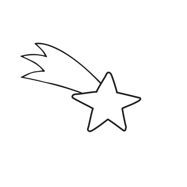 Croquis vectoriel dessiné à la main étoile volante — Image vectorielle