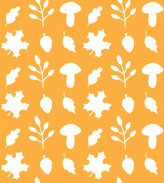 Vektor nahtlose Muster von Herbstblättern Pilz — Stockvektor