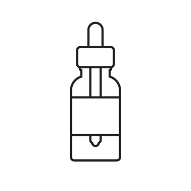 Beyaz arka planda izole edilmiş vektör düz ana hatlı yağ şişesi