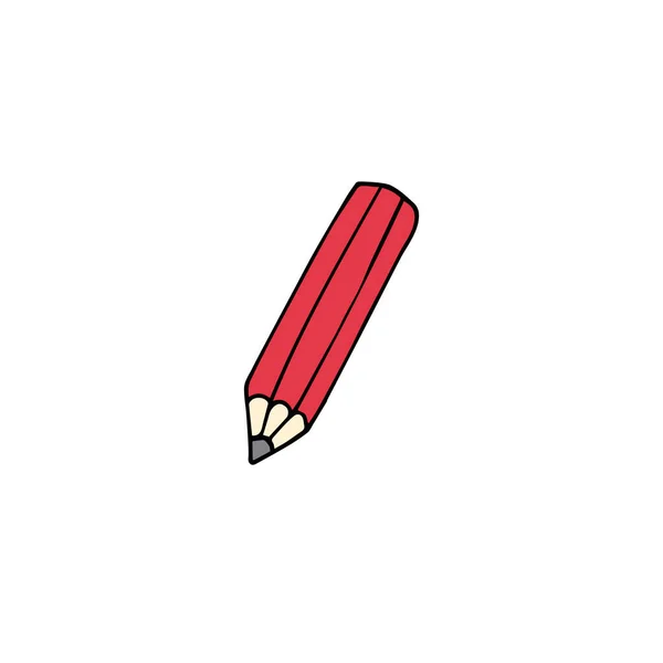 Croquis Vectoriel Dessiné Main Crayon Couleur Rouge Isolé Sur Fond — Image vectorielle