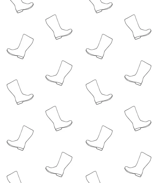 Padrão Vetor Sem Costura Mão Desenhado Doodle Sketch Gumboots Isolado —  Vetores de Stock