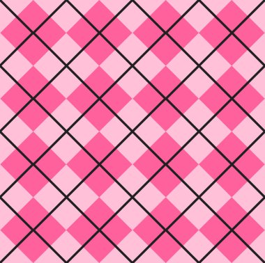 Beyaz arka planda izole edilmiş pembe düz karikatür ekoseli vektör deseni