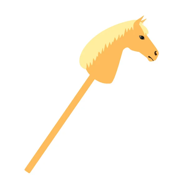 白い背景に隔離されたベクトルフラット漫画乗馬趣味の馬のおもちゃ — ストックベクタ