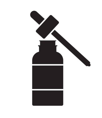 Vektör düz siyah yağ özü şişesi