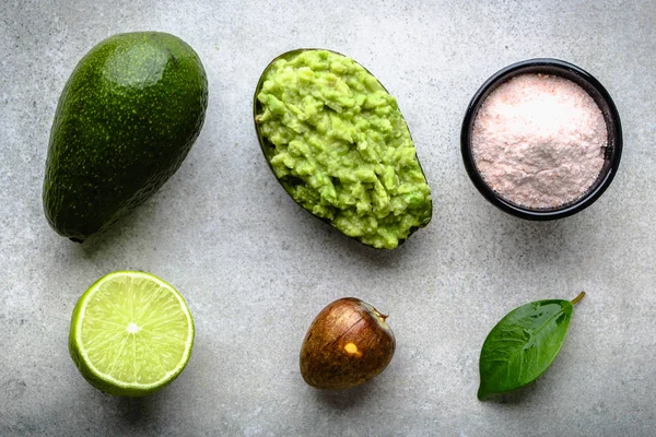 Healthy Food Table Mexican Guacamole Avocado Vegetarian Diet Concept — Stock Photo, Image