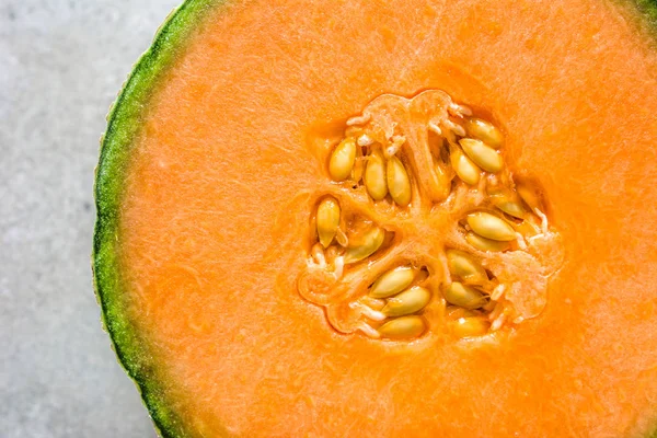 Melón Fresco Jugosos Melones Naranja Cortados — Foto de Stock