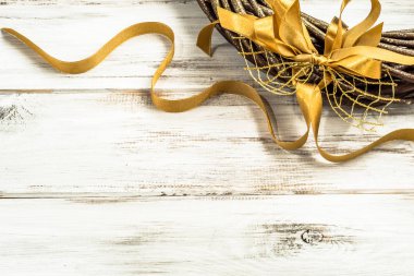 Ahşap arka plan kopya alanı tebrik kartı yararlı ile.