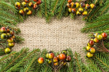 Noel, yeşil çam arka plan, ek yükü için dekorasyon