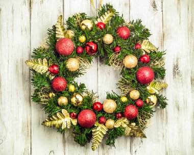 Advent Noel çelenk ahşap Kapıda asılı süslemeleri ile