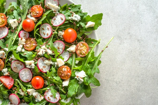 Salada Legumes Saudável Com Legumes Frescos Comida Vegetariana Prato Vista — Fotografia de Stock