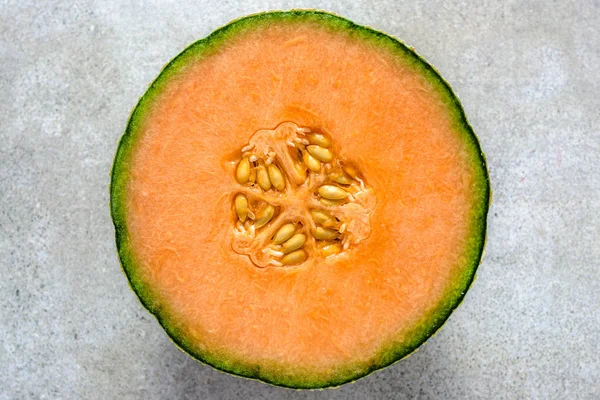 Mitad Melones Rodaja Melón Melón Naranja —  Fotos de Stock