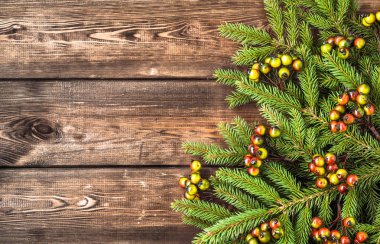 Yeşil çam çerçeve, Noel arka plan, kopya alanı