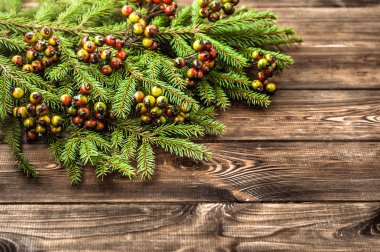 Yeşil çam çerçeve, Noel arka plan, kopya alanı