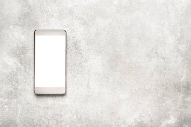 Modern akıllı telefon ile beyaz perde, mockup