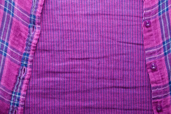 Kareli Gömlek Closeup Arka Plan Olarak Yararlı Fastener Tekstil Doku — Stok fotoğraf