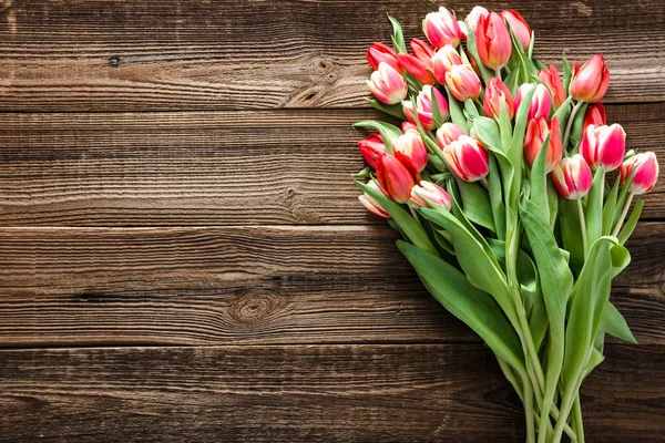 Ramo Floral Tulipanes Fondo Primaveral Tarjeta Día Las Madres Ramo — Foto de Stock