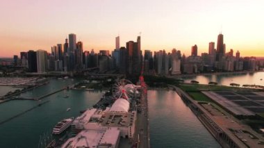 Downtown Chicago sırasında yaz 2018 hava atış