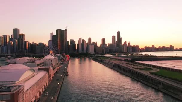 Foto Aérea Downtown Chicago Durante Verão 2018 — Vídeo de Stock