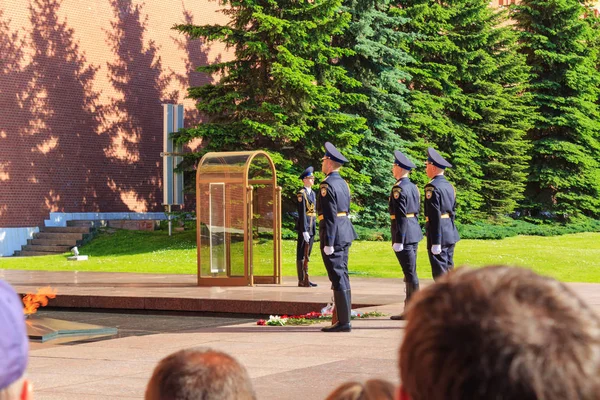 Moscow Russia May 2018 Ceremony Changing Guard Honor Eternal Flame — Stock Photo, Image