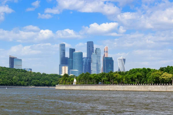 Vista Del Centro Negocios Internacional Moscú Moscú Ciudad Desde Terraplén — Foto de Stock