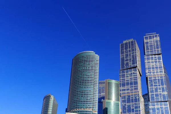Moskva Russland April 2018 Skyskrapere Fra Internasjonalt Forretningssenter Moskva Blå – stockfoto
