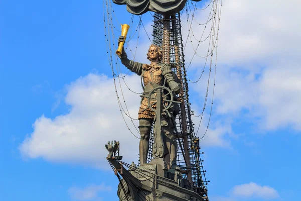 Moscou Russie Juillet 2018 Statue Commémorative Honorant Tsar Pierre Grand — Photo