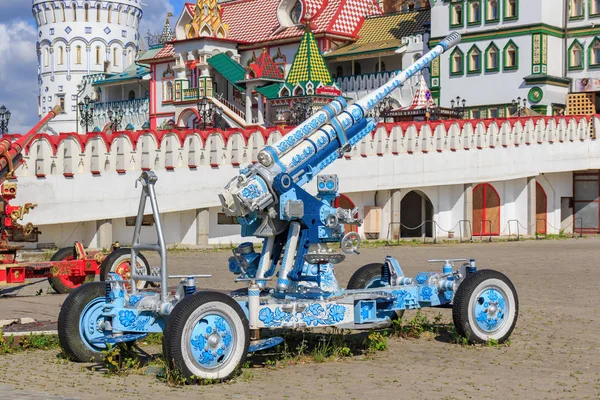 Moskow Rusia Agustus 2018 Senjata Pesawat Dicat Dengan Pola Gzhel — Stok Foto