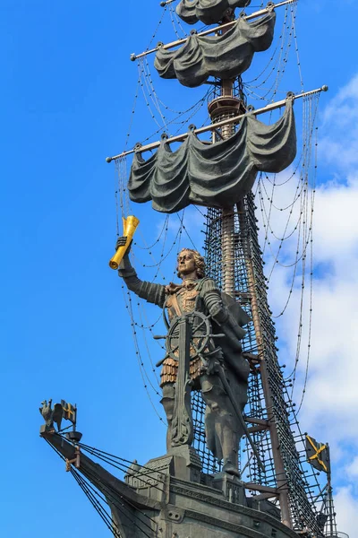 Moscou Russie Juillet 2018 Statue Tsar Russe Pierre Grand Sur — Photo