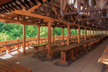 Moskova, Rusya - 06 Ağustos 2018: Izmailovo Kremlin fuarlarda güneşli yaz sabah yer. Kültür ve eğlence karmaşık Kremlin Izmailovo Moskova'da